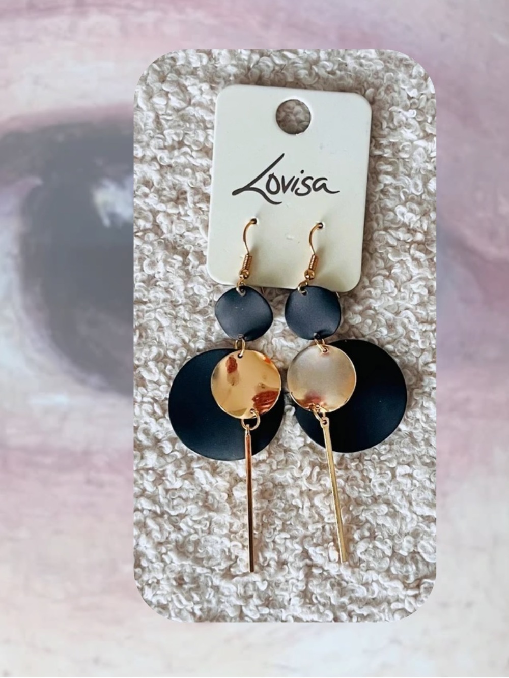 🎉🎉Lovisa Gold & Black Coated Disc Stick Drop Earrings